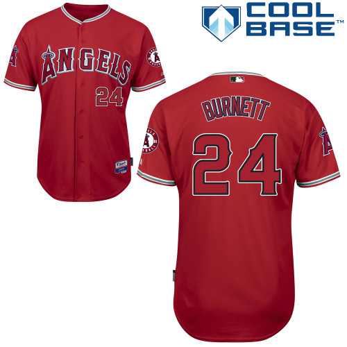 Sean Burnett #24 Youth Baseball Jersey-Los Angeles Angels of Anaheim Authentic Red Cool Base MLB Jersey